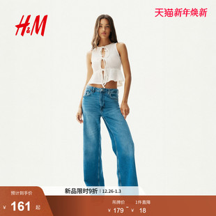 休闲正面系带裙式 HM2025年冬季 时尚 女装 下摆上衣1296448 新款