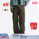1316423 春季 女装 HM男装 裤 休闲裤 阔腿直筒工装 棉质工装 新款 版