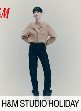 【HM STUDIO 节日胶囊系列】女装毛针织衫羊驼毛混纺开衫1309086