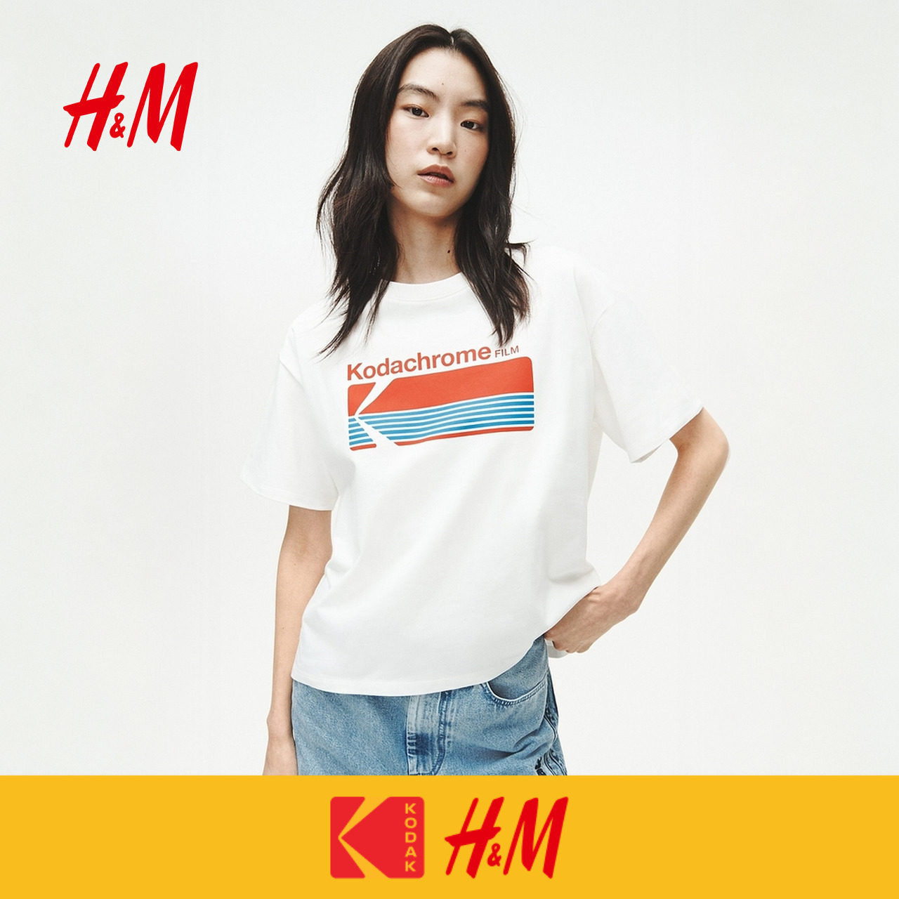 【柯达】HM女装T恤2026夏季新款时尚气质潮流印花图案T恤13