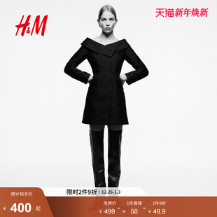 双排扣西装 女装 连衣裙1313489 新款 HM2025冬季