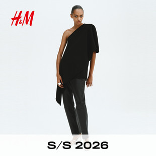 单肩斗篷上衣1335113 女装 HM2026春季 新款