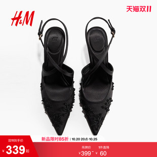HM2026秋季新款女士珠饰高跟露跟鞋1361070