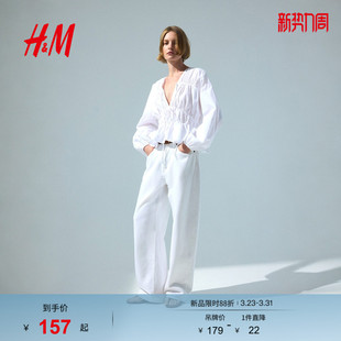 抽绳式 女装 府绸上衣1327739 新款 HM2026春季