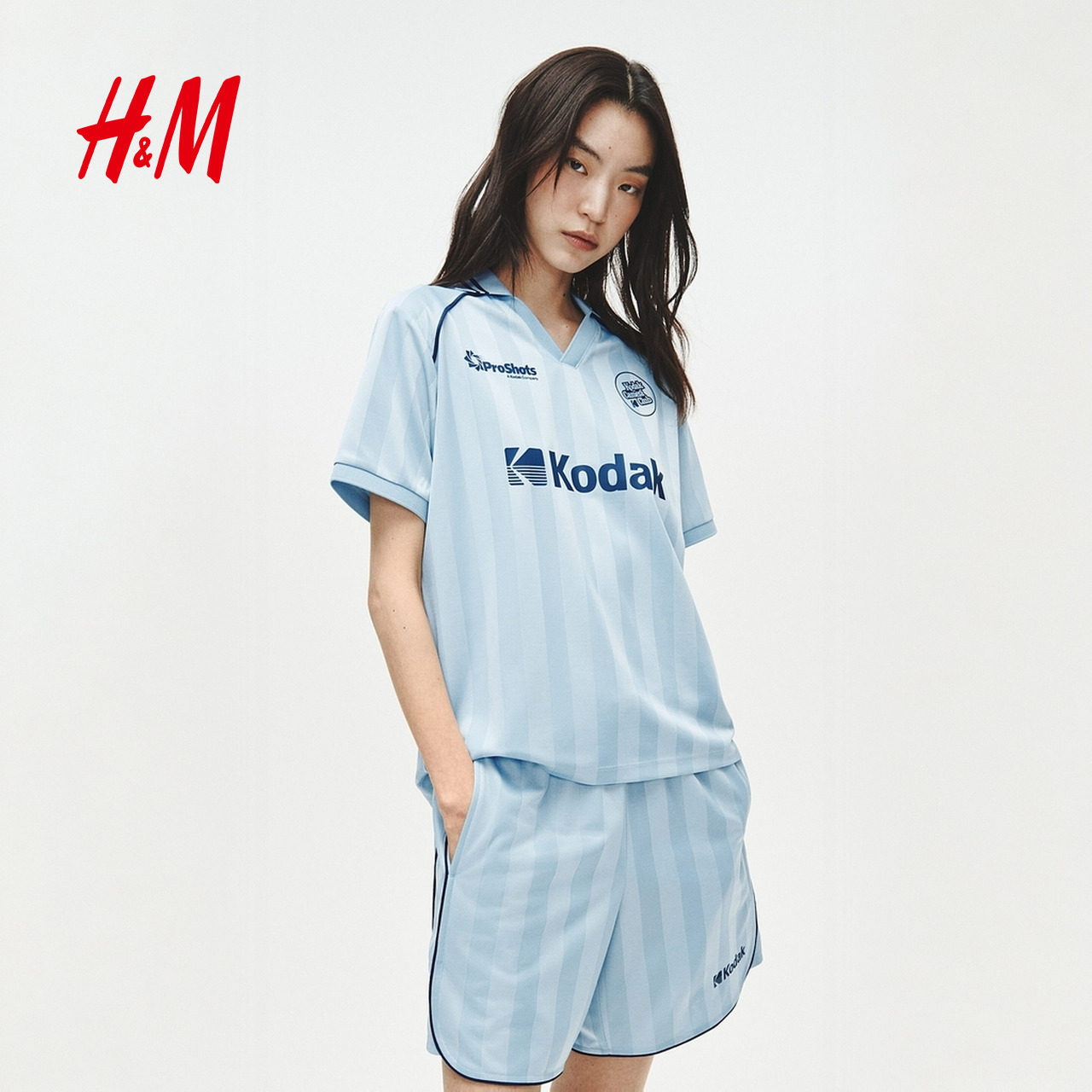 【柯达】HM女装短裤2026夏季新款时尚印花图案网眼短裤1344400图片