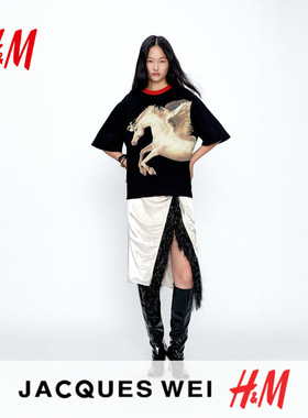 JACQUES WEI H&M女装T恤2026春季新款马年新年大廓形短袖1320584