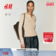 罗纹针织打底衫 HM女装 1323884 新款 气质里外皆暖修身 毛针织衫 冬季