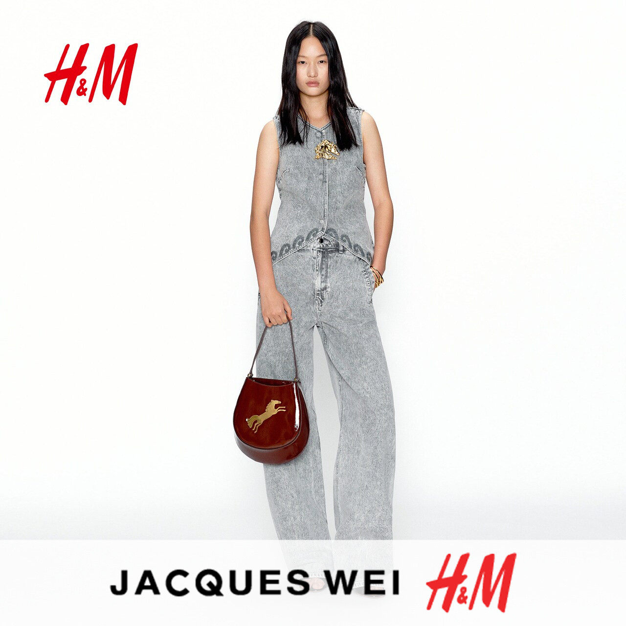 JACQUES WEI H&M女士包袋2026夏季新款新年徽章设计手袋1321689