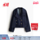 设计感廓形休闲双排扣大廓形长袖 HM女装 短外套冬季 短风衣1250175