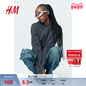 HM女装 1163636 连帽衫 卫衣冬季 柔软休闲大廓形长袖