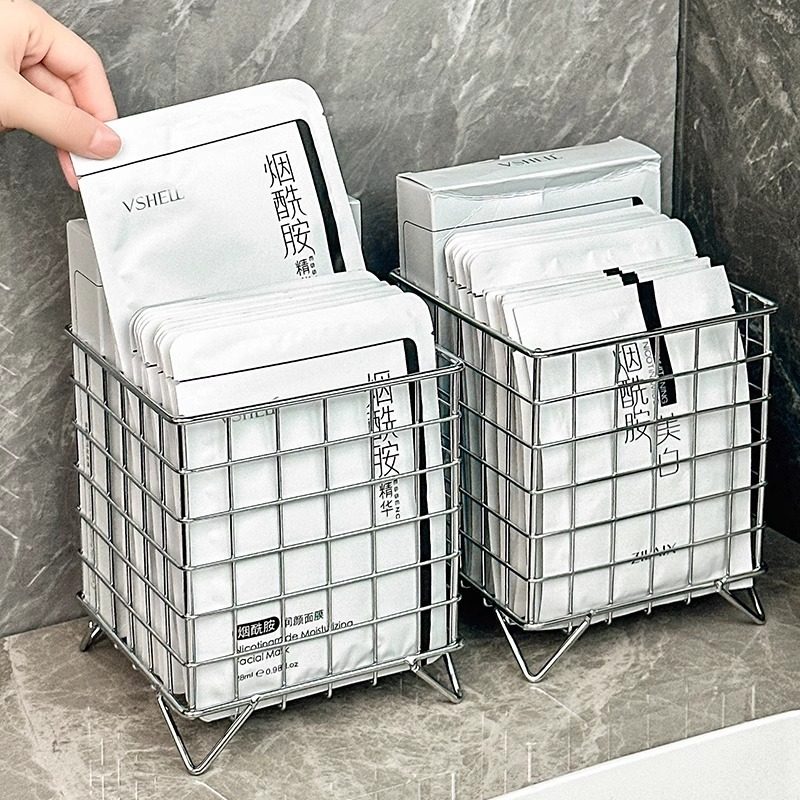ins铁艺收纳筐办公室宿舍收纳盒桌面大容量化妆品杂物面膜收纳架,收纳整理,收纳筐,淘宝优惠券,粉丝福利购,淘宝优惠卷