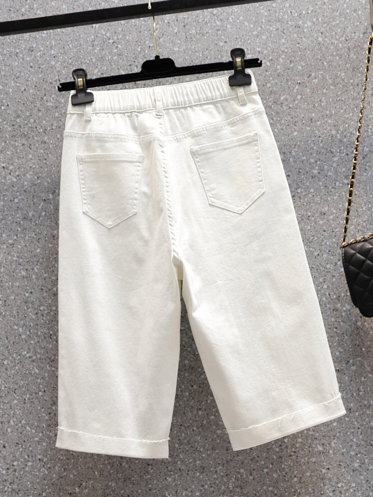 BRAND CABINET WITHDRAWAL PLUS SIZE WOMENS SUMMER DRESS THIN THIN STRETCH FIVE-POINT PANTS FAT MM RIPPED STRAIGHT DENIM SHORTS WOMEN