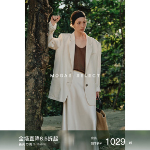 外套女春 高定环葆亚麻混纺光泽肌理感老钱西装 Mogas重磅爆款 升级