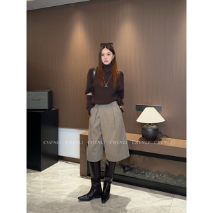 显瘦老钱风毛呢裤 618 羊毛高奢百搭时尚 伯爵七分裤 2025秋冬