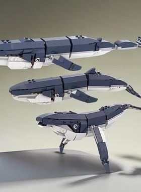 国产MOC-52256 鲸鱼系列小颗粒立体积木拼装模型男孩创意玩具系列