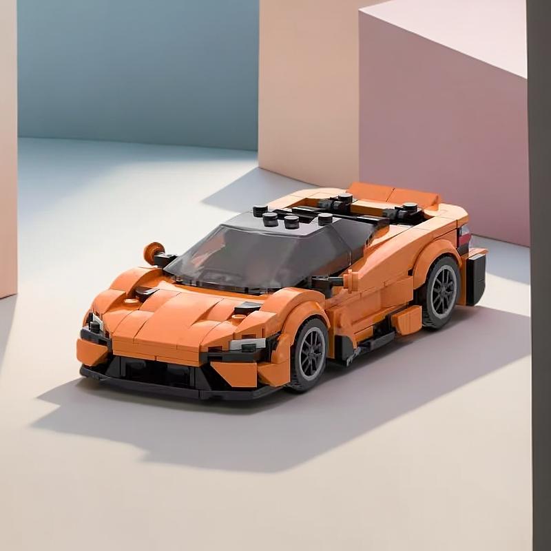 跑车模型拼插小颗粒积木