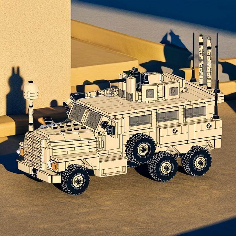 MOC-67379 6x6地雷反伏击车益智男孩小颗粒拼装积木摆件玩具礼物
