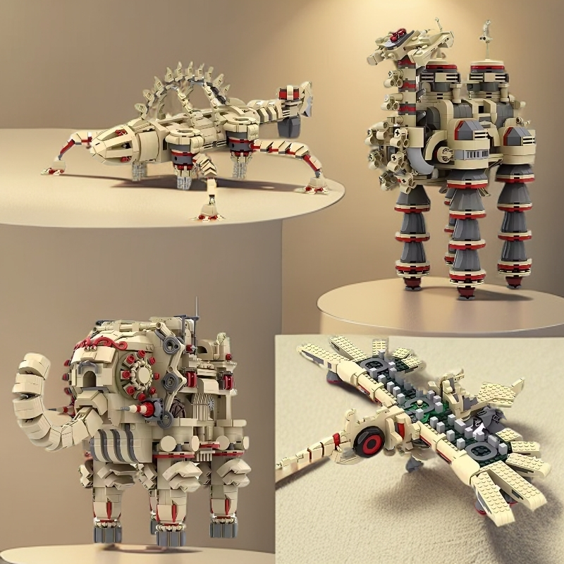 MOC小颗粒塞尔达四神兽合集系列创意模型益智男拼插积木玩具礼物