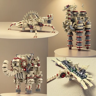 MOC小颗粒塞尔达四神兽合集系列创意模型益智男拼插积木玩具礼物