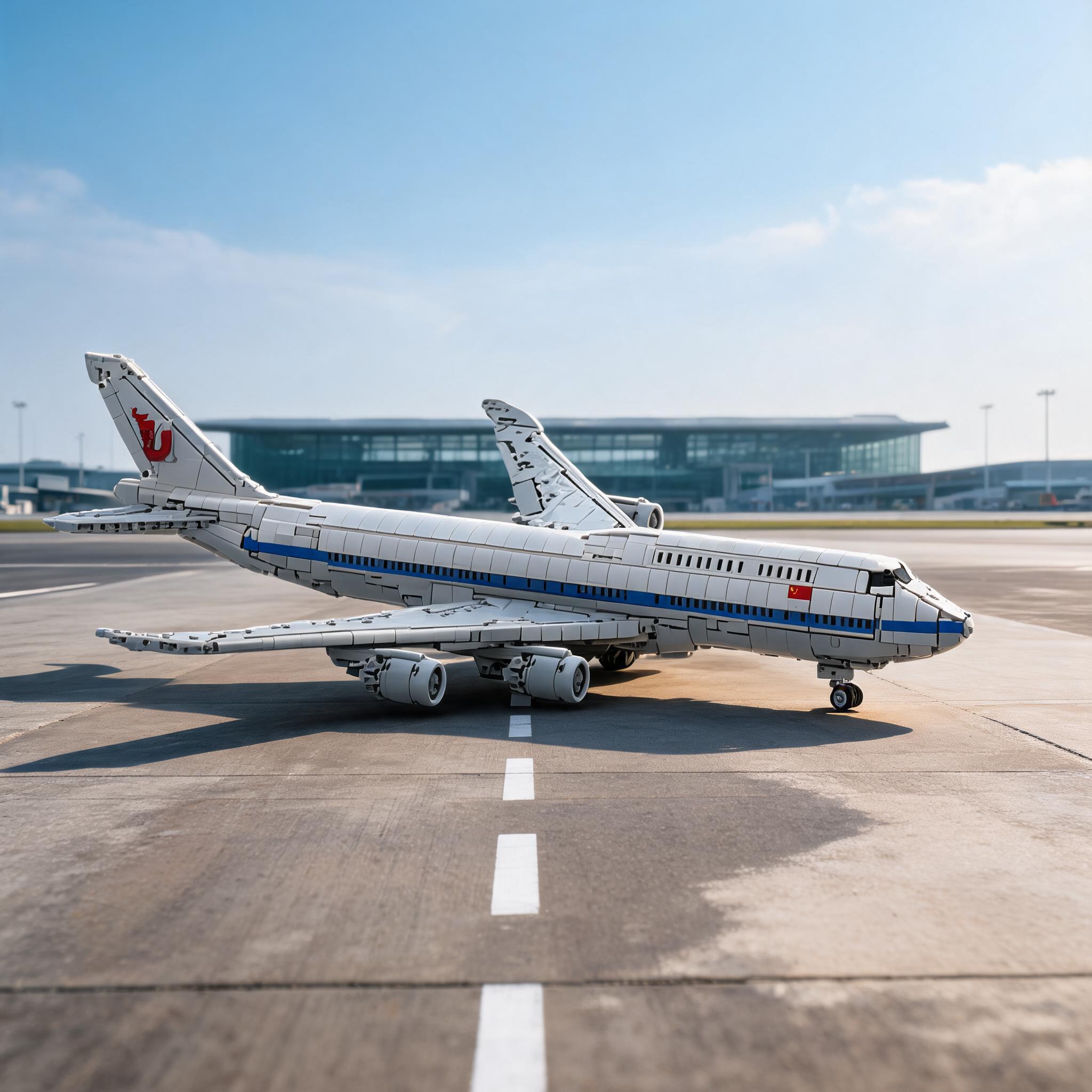 中国国航波音747-8I客机积木模型