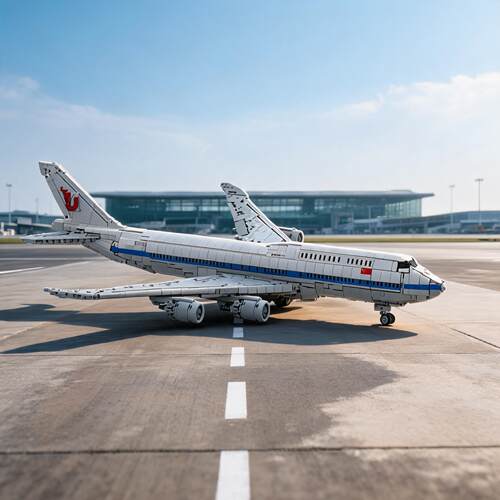 中国国航波音747-8I客机积木模型