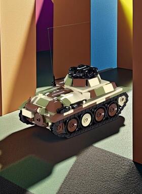 MOC积木载具Sdkfz 140侦察车男孩玩具模型拼搭积木坦克系列礼物