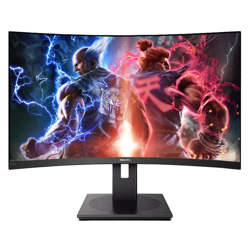 飞利浦322S1CAE 32英寸2K曲面显示器165Hz旋转升降内置音箱144Hz