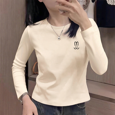 2025秋冬新款纯棉长袖t恤女短款小个子上衣打底衫内搭修身显瘦潮