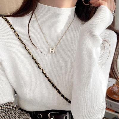 怡香婷杏色软糯手感针织衫