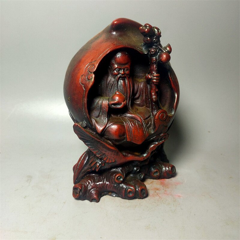 古玩杂项仿古做旧树脂工艺品寿桃老寿星佛像寿桃仿玉直播供货摆件