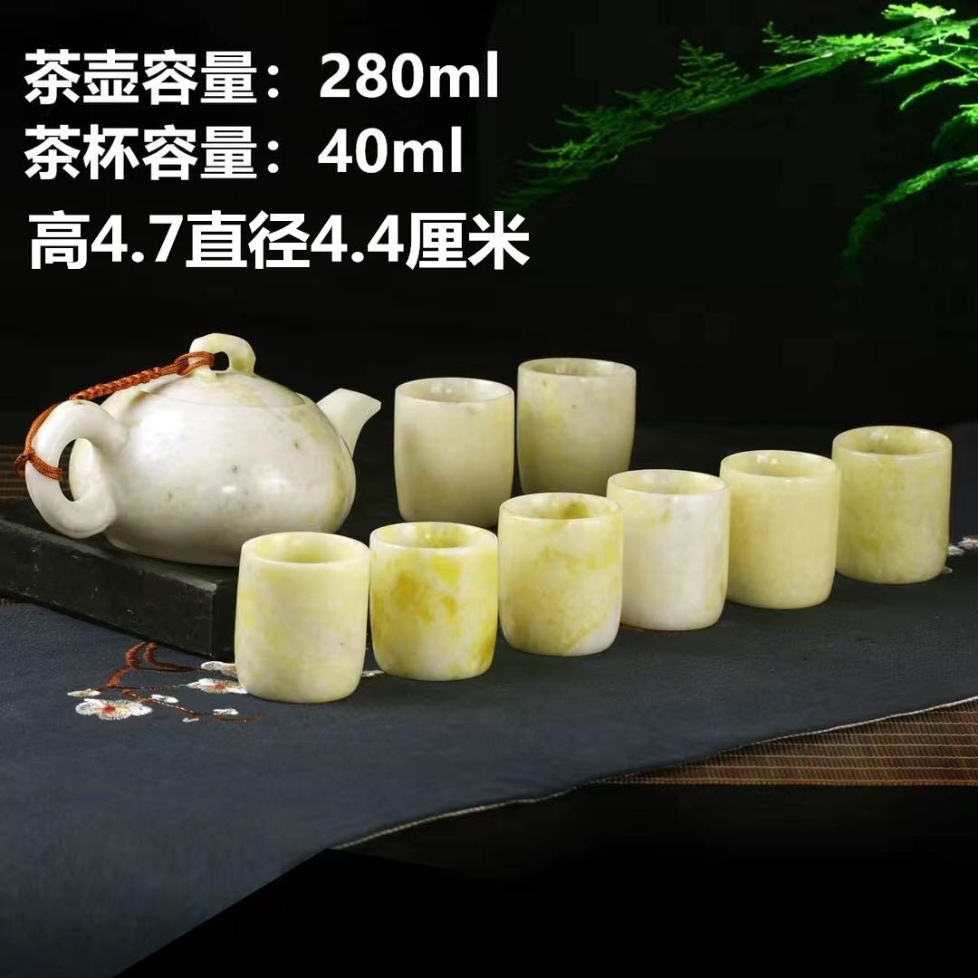 天然贵州翠玉茶杯直筒杯个人杯主人杯翡翠色玉石杯子蓝田玉酒杯
