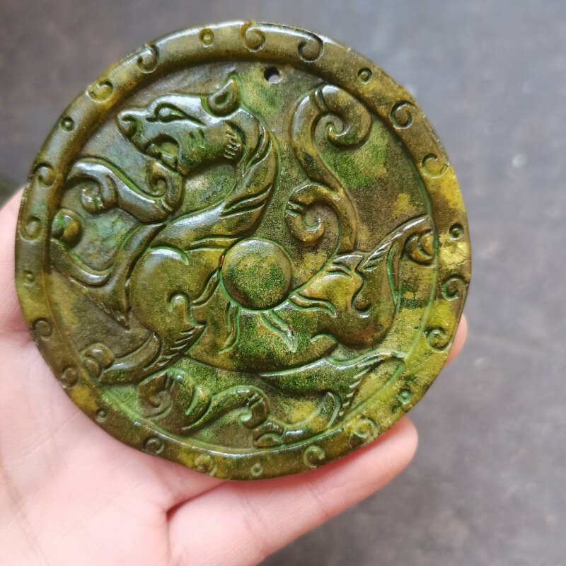 古玩玉器老玉四大神兽朱雀玄武青龙白虎挂件仿古玉石瑞兽牌子玉璧