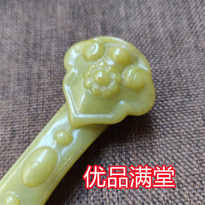 厂家批发文玩杂项仿古做旧工艺品岫玉如意摆件手把件一件代发