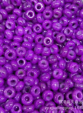 紫色玉环DIY材料散珠配件配饰玉环圆环大孔算盘珠线圈玉石散珠