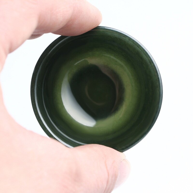 天然和田玉青玉茶杯青玉酒杯玉器功夫茶杯文玩玉石玉摆件玉石茶具