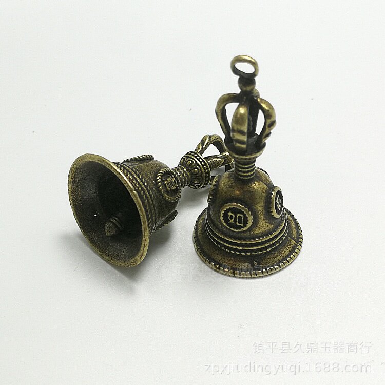 古玩杂项批发 仿古铜器小铃铛金属复古手摇铃铛家居办公小摆件