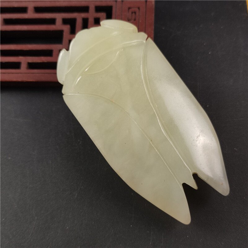 古董老玉古玩杂项古玉知了文玩一鸣惊人玉蝉挂件高古玉汉八刀吊坠