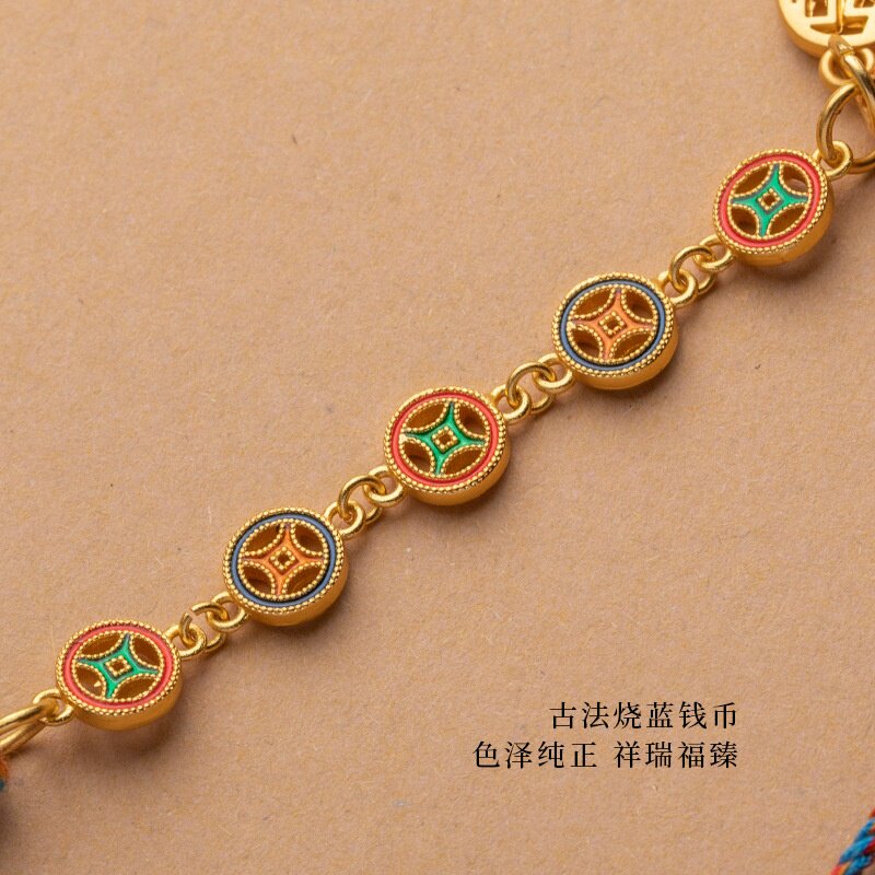 藏式手工编织吊坠挂绳唐卡玉石翡翠黄金佛头挂件项链绳高档吊坠绳