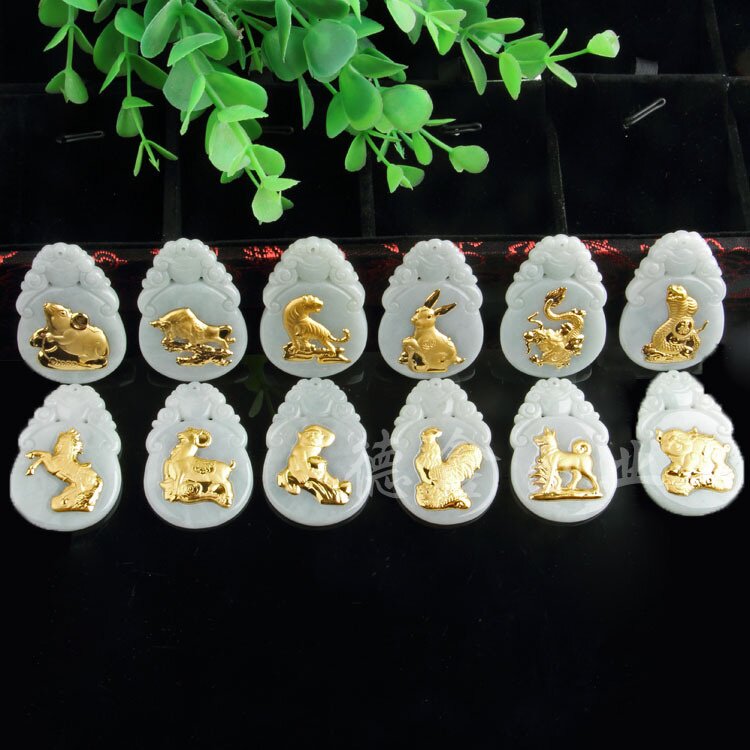 翡翠A货金镶玉吊坠 小号 金镶玉观音佛吊坠翡翠 翡翠金镶玉