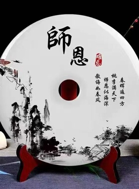 天然玉石平安扣客厅玄关装饰桌面创意乔迁礼物新中式招财风水摆件