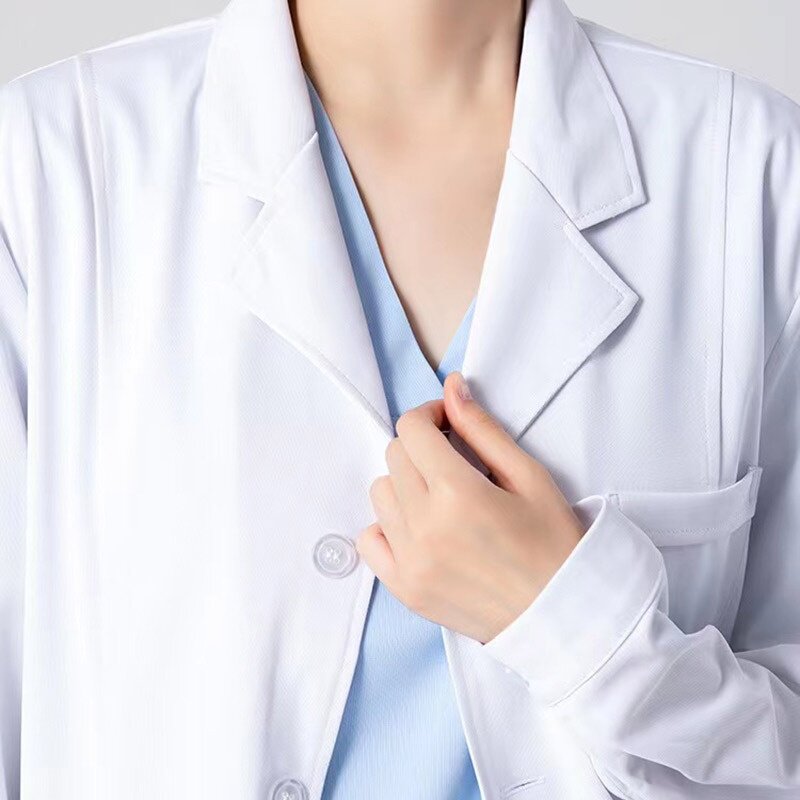 抗皱白大褂长短袖女夏季医生医师工作服医学生白大衣实验室服工厂