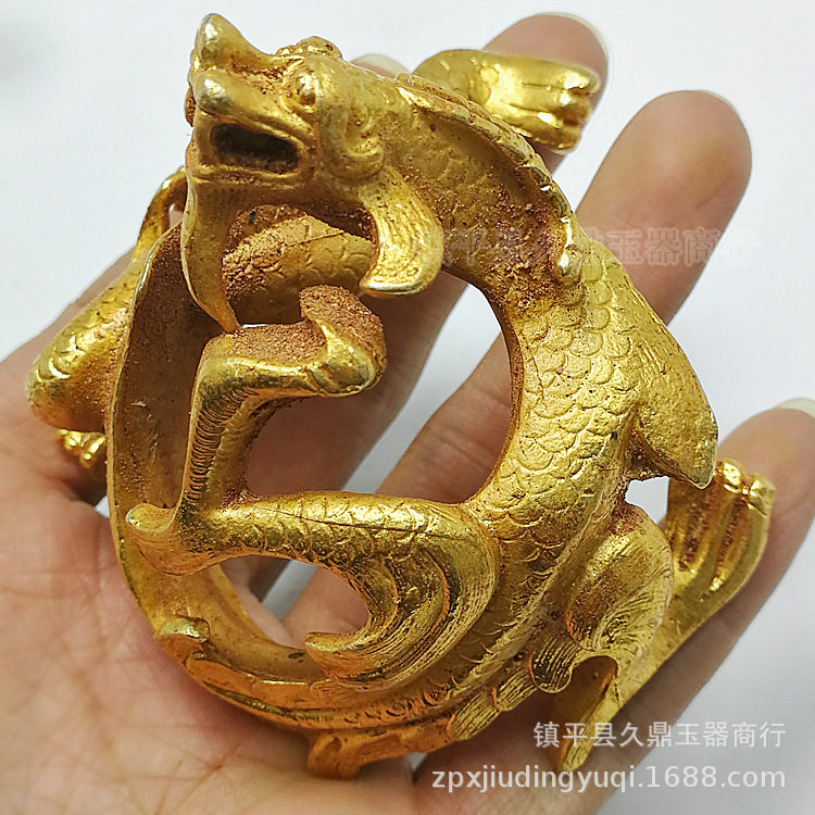 古玩杂项批发 仿古金器铜器古龙摆件家居办公陈设铜器摆件批发