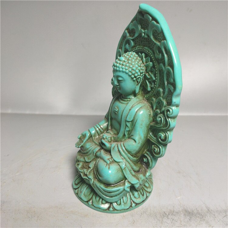 批发古玩仿古工艺品树脂仿绿松石释迦牟尼佛像摆件家居装饰批发