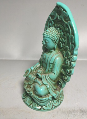批发古玩仿古工艺品树脂仿绿松石释迦牟尼佛像摆件家居装饰批发
