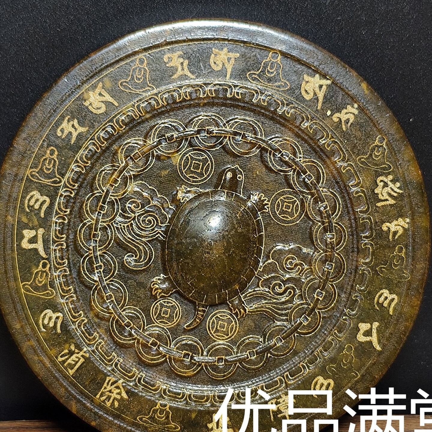 古法仿古做旧工艺品岫玉黄玉雕刻长寿龟观音风水家具摆件