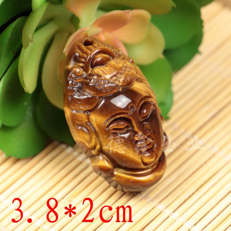 黄虎眼石观音佛吊坠 貔貅 虎睛石老虎头 观音头 猫眼石木变石吊坠