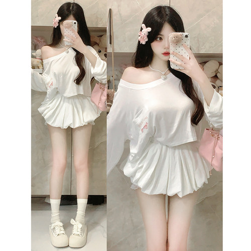 甜美奶乖短裙套装女夏