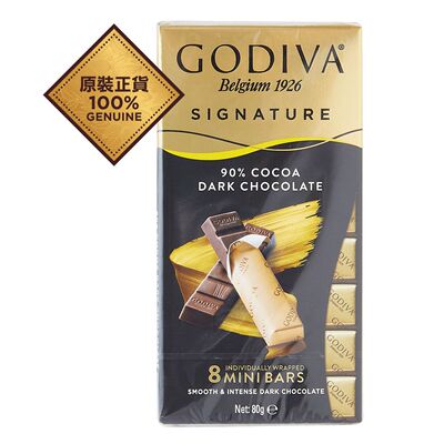 进口GODIVA 醇享系列90%黑巧克力80克适合在家自己品尝浓郁巧克力