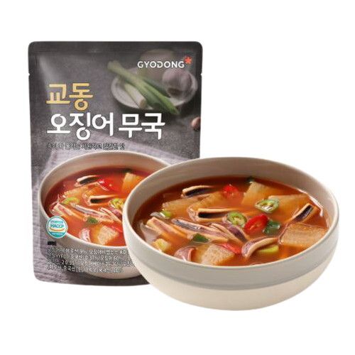 进口版校洞 鱿鱼萝卜汤500克健康速食汤方便即食正品韩国汤类包装