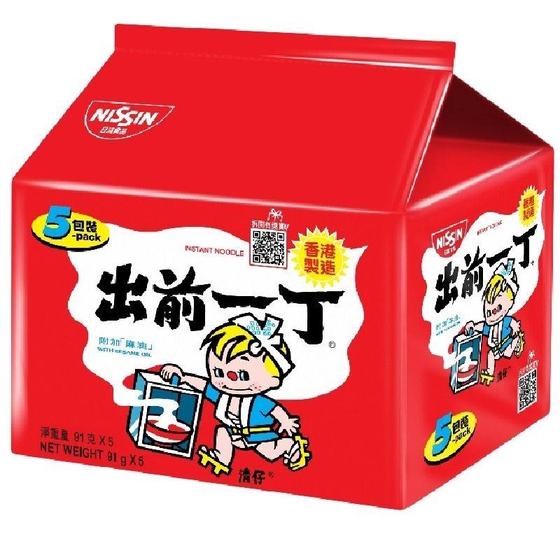 特价大促港版【出前一丁】日清食品-北海道产麻油味即食面91克x5